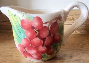 Vintage Gibson Elite Hand Painted Creamer Red Grapes Very Pretty*